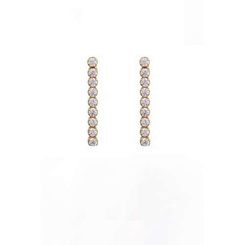 14K Χρυσά Κρεμαστά Σκουλαρίκια με Ζιργκόν SK9170