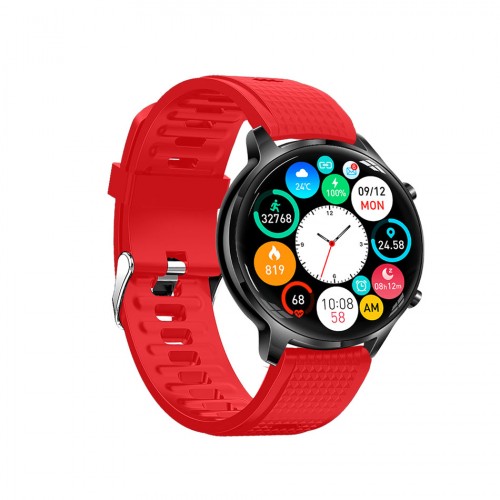 DAS.4 SG20 smartwatch μαύρη κάσα και κόκκινο λουράκι σιλικόνης 95023