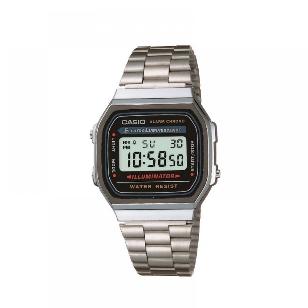 Casio Classic Χρονογράφος με Μπρασελέ Από Ανοξείδωτο Ατσάλι A-168WA-1YES