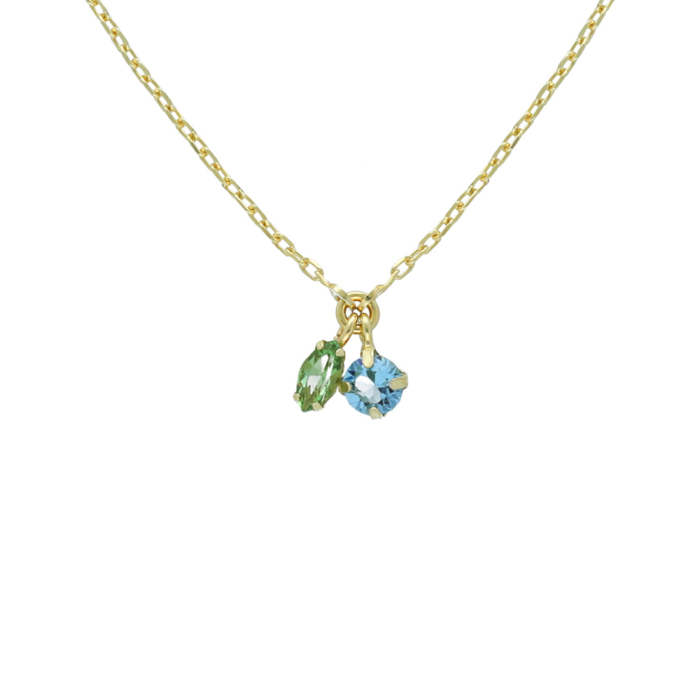 Victoria Cruz “Botanic” Collection Κολιέ Κοντό, Επιχρυσωμένο Ασήμι 925 με Swarovski A4464-10DG