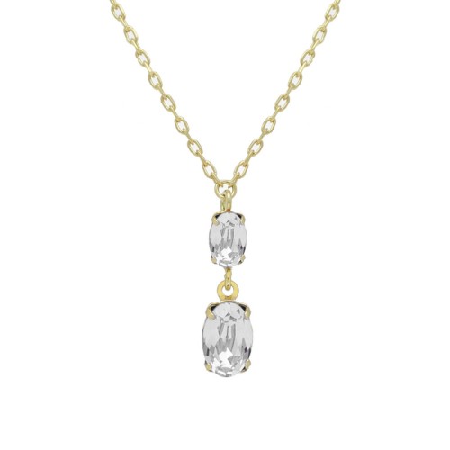 Victoria Cruz Collection “Botanic” Κολιέ Κοντό, Επιχρυσωμένο με Swarovski A4509-07DG