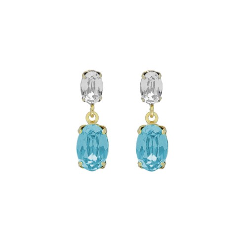 Victoria Cruz Gemma Ασημένια Σκουλαρίκια με Swarovski A4511-10DT