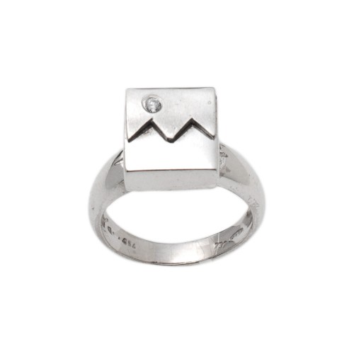 925 Ασήμι Δαχτυλίδι Τετράγωνο Κέντρο AD9250017