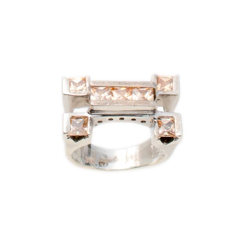 925 Ασήμι Δαχτυλίδι με Σιτρίν Ζιργκόν AD925002