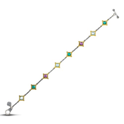 DIMITRIOS EXCLUSIVE Βραχιόλι διπλής όψης με πολύχρωμες Swarovski πέτρες B103