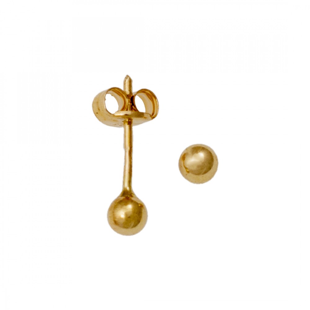 9K Χρυσά Καρφωτά Σκουλαρίκια "Σφαίρα" B3313AG