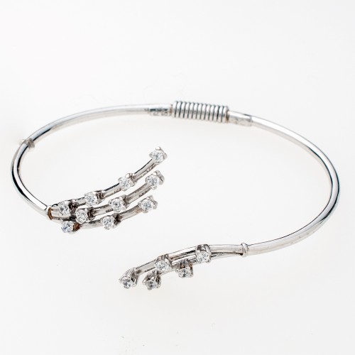 14Κ Λευκόχρυσο Βραχιόλι με Ζιργκόν B828LZ