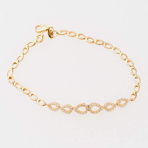 14K Χρυσό Βραχιόλι με Ζιργκόν BA00003