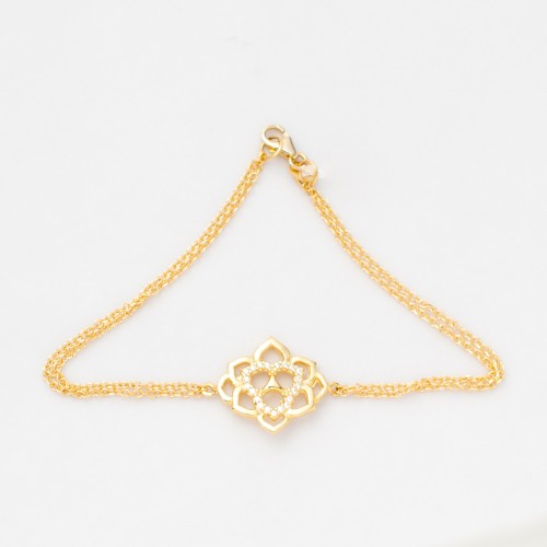 14K Χρυσό Βραχιόλι με Ζιργκόν BA00084