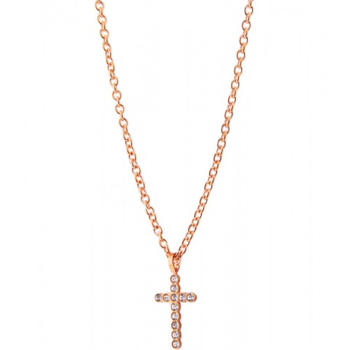 REBECCA Word Necklace Orihalcum Rose Gold Tone Plated BASKRB03