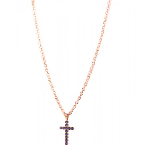 REBECCA Word Necklace Orihalcum Rose Gold Tone Plated BASKRV03