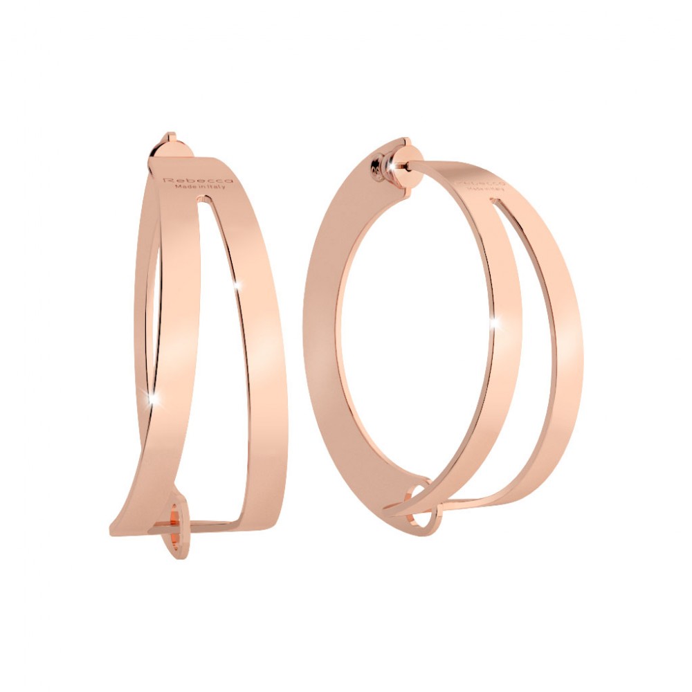 REBECCA Iconic Earrings Rose Gold Tone Plated BICOBR09