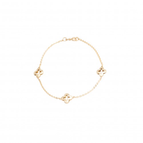 14K Χρυσό Βραχιόλι με Τρεις Σταυρούς BR00280