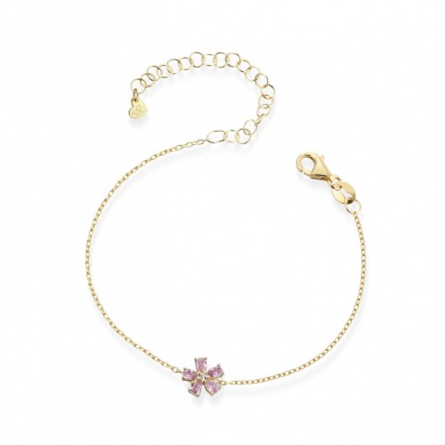 LAURA P. Coctail Βραχιόλι Επιχρυσωμένο Ασήμι 925 με Ζιργκόν BR0074GRS
