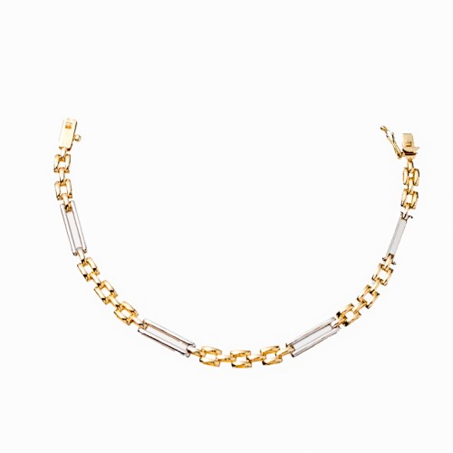 14Κ Χρυσό Δίχρωμο Βραχιόλι BR125K1