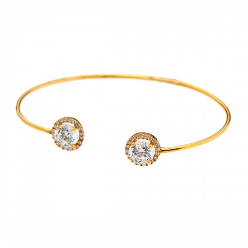 14K Χρυσό βραχιόλι Χειροπέδα με Ζιργκόν BR149AN1