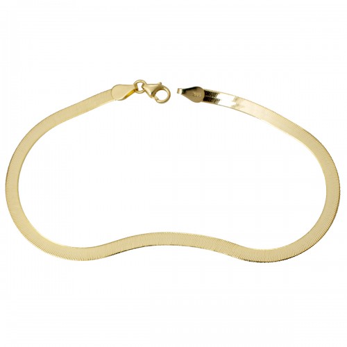 14K Χρυσό Bραχιόλι Φίδι Πλακέ BP3119-O