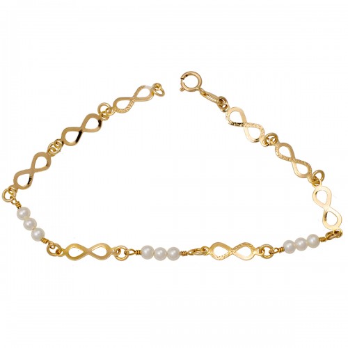 14K Χρυσό Βραχιόλι με Μαργαριτάρια BR196AV