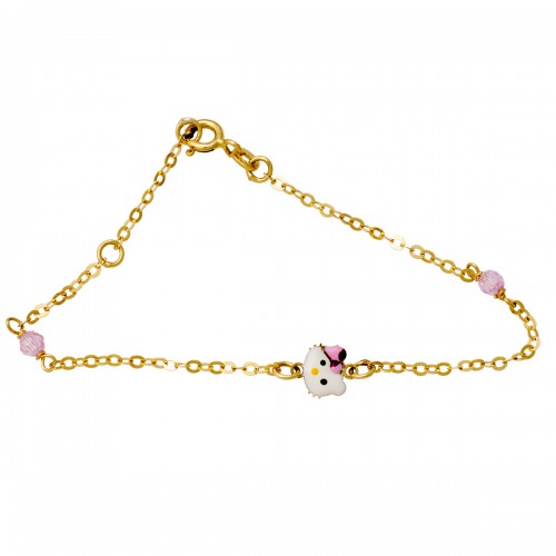 9Κ Χρυσό Βραχιόλι "Hello Kitty" BR202V1
