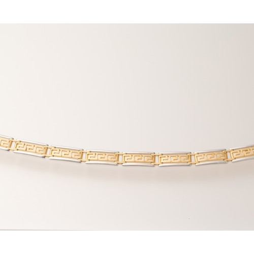 14K Χρυσό Δίχρωμο Βραχιόλι Μαίανδρος BR2150M