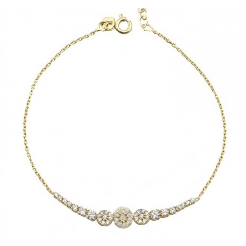 14K Χρυσό Bραχιόλι Ροζέτα με Ζιργκόν BR3002