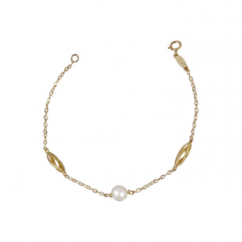 14K Χρυσό Βραχιόλι με Μαργαριτάρι BR3044