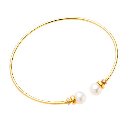 14K Χρυσό βραχιόλι Χειροπέδα με Μαργαριτάρι BR380O1