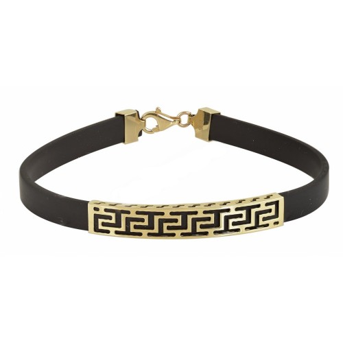 14K Χρυσό βραχιόλι Μαίανδροι με Καουτσούκ BR3960