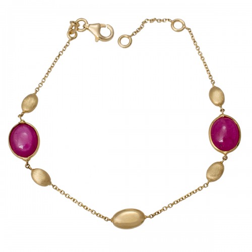 14K Χρυσό Βραχιόλι με Τουρμαλίνη (Ο Πολύτιμος Λίθος του Έρωτα) BR424KV