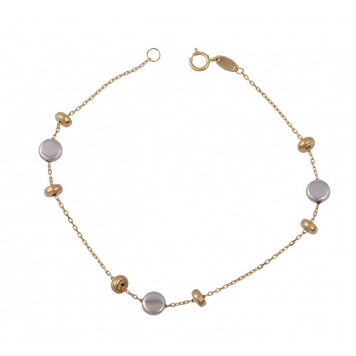 14Κ Χρυσό Δίχρωμο Βραχιόλι BR4334