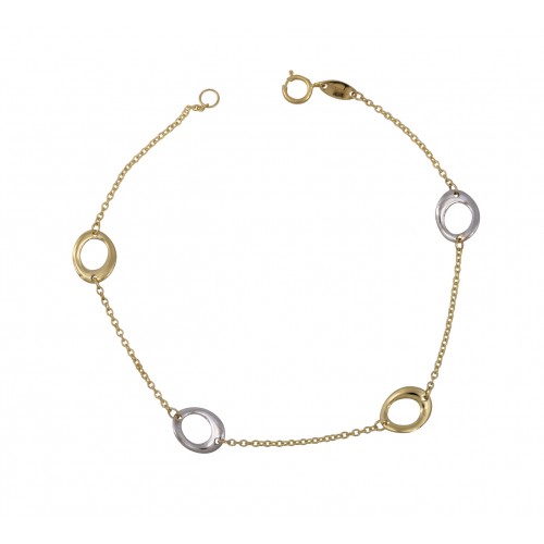 14K Χρυσό Δίχρωμο Βραχιόλι BR9074