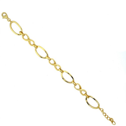 925 Ασήμι Βραχιόλι Επιχρυσωμένο με Ασύμμετρους Κρίκους SLB925BS1928MJS