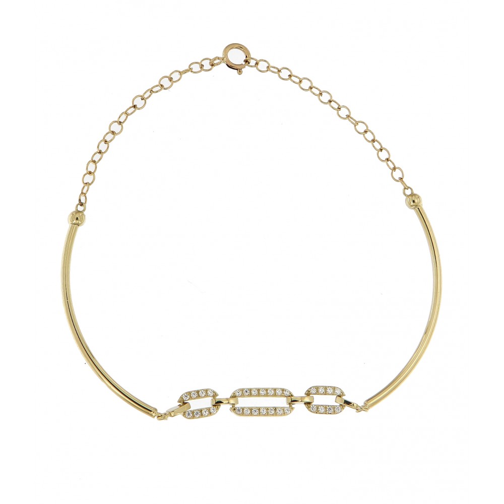 14K Χρυσό Bραχιόλι με Ζιργκόν BX1639KR
