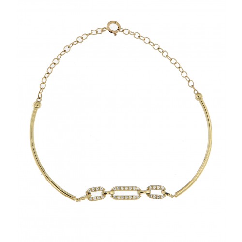 14K Χρυσό Bραχιόλι με Ζιργκόν BX1639KR