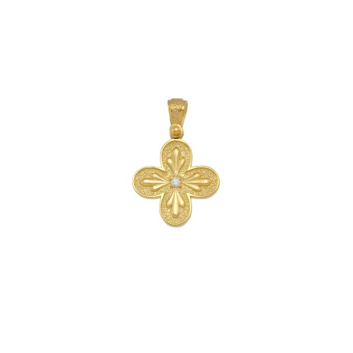 14K Χρυσός Σταυρός με διαμάντι κοπής Brilliant BX233