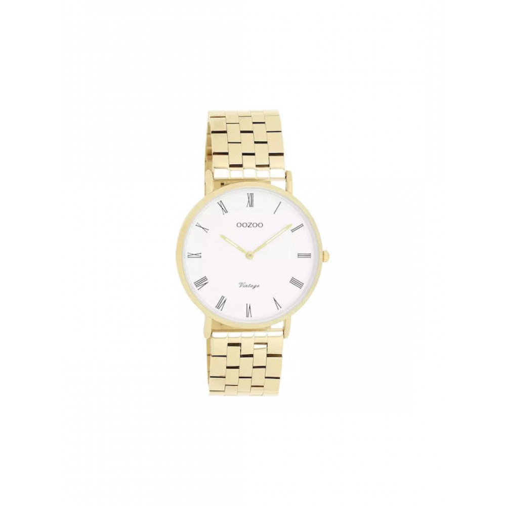 OOZOO Timepieces Vintage Με Χρυσό Μπρασελέ από Ανοξείδωτο Ατσάλι C20369 OOZOO Timepieces Vintage Με Χρυσό Μπρασελέ από Ανοξείδωτο Ατσάλι C20369