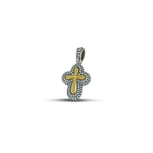 DIMITRIOS EXCLUSIVE Σταυρός 925 ασήμι δίχρωμος C248-1