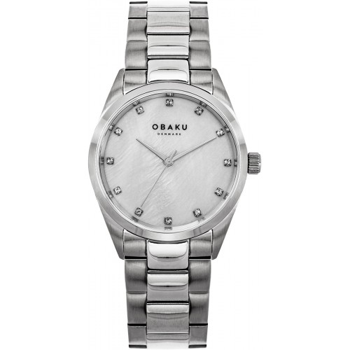 OBAKU Chili Stone Silver Stainless Steel Bracelet V263LXCJSC