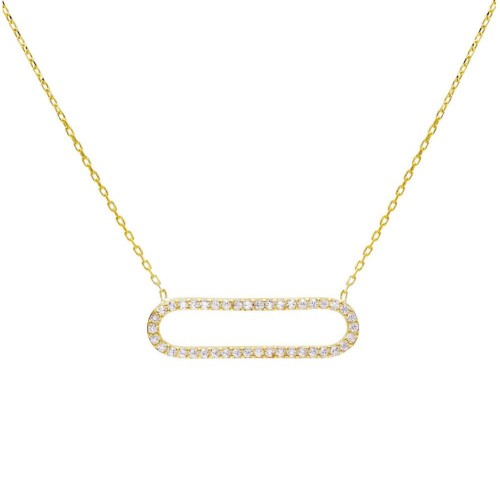 LAURA P. Κολιέ Vintage 925 Ασήμι Επιχρυσωμένο με Ζιργκόν CL0060GB