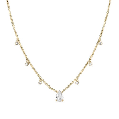 LAURA P. Κολιέ Pink Lady 925 Ασήμι Επιχρυσωμένο με Ζιργκόν CL0106GB