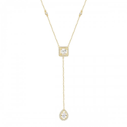 LAURA P. Κολιέ 925 Ασήμι Επιχρυσωμένο με Ζιργκόν CL03GB