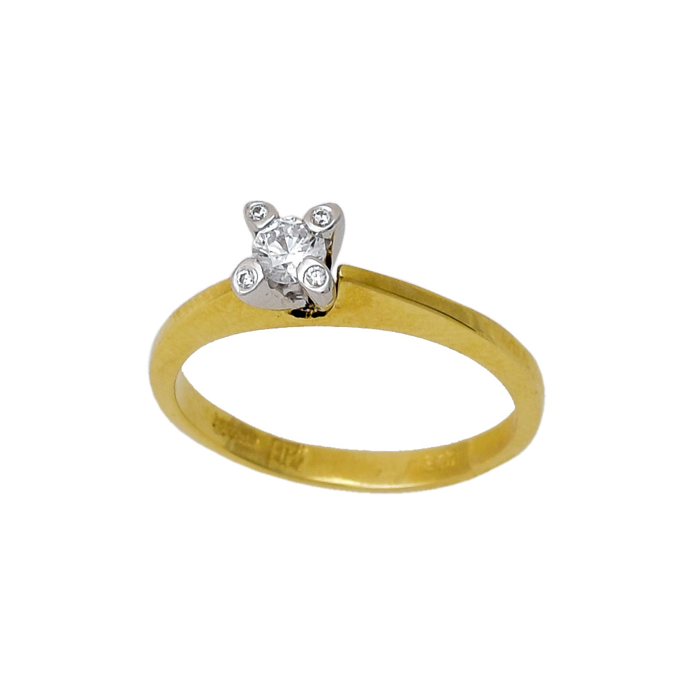 14K Χρυσό Μονόπετρο Δαχτυλίδι με Ζιργκόν D052330