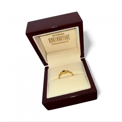 18K Χρυσό Δαχτυλίδι Χειροποίητο με Ρουμπίνι D1016RB012