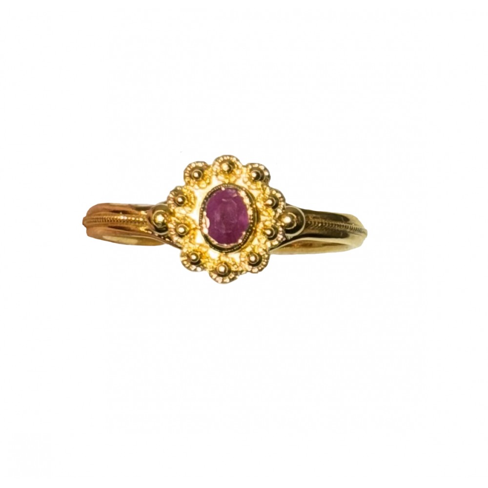 18K Χρυσό Δαχτυλίδι Χειροποίητο με Ρουμπίνι D1020RB025