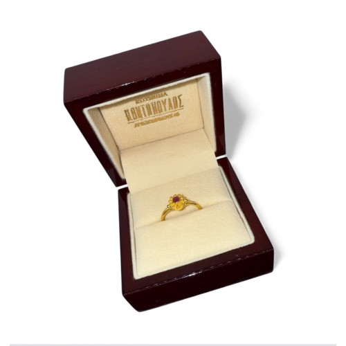 18K Χρυσό Δαχτυλίδι Χειροποίητο με Ρουμπίνι D1020RB025