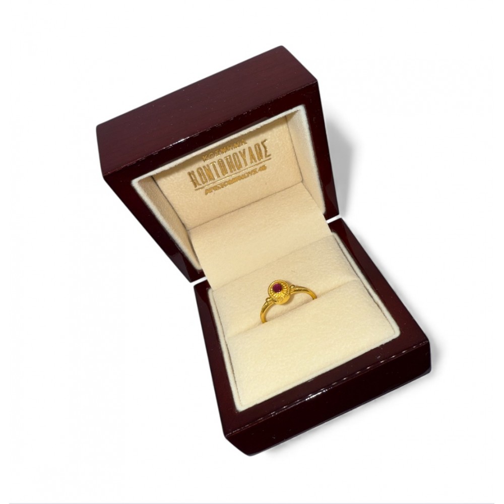 18K Χρυσό Δαχτυλίδι Χειροποίητο με Ρουμπίνι D1025RB025