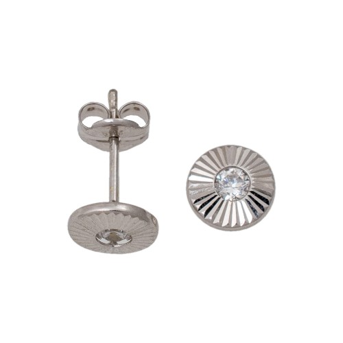 14K Λευκόχρυσα Σκουλαρίκια με Ζιργκόν D262AG