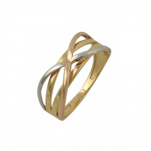 14K Χρυσό Τρίχρωμο Δαχτυλίδι D8056-0