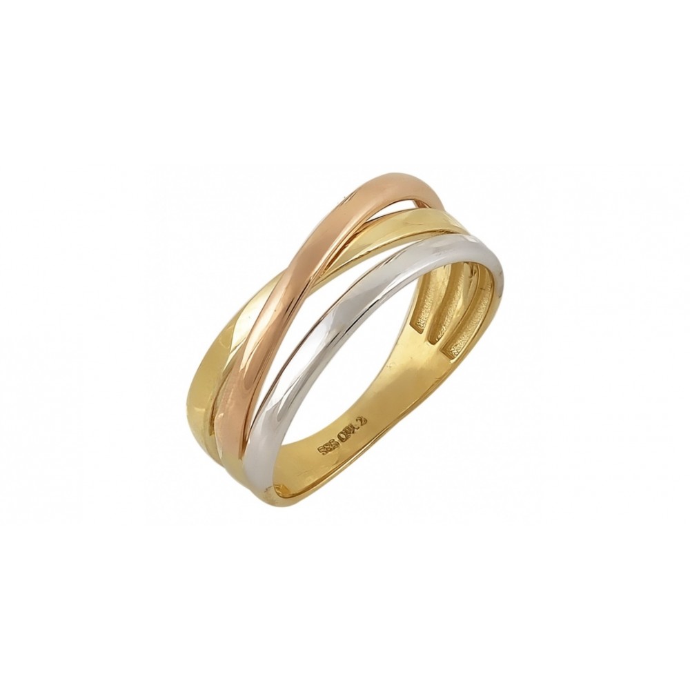 14K Χρυσό Τρίχρωμο Δαχτυλίδι D8057/O