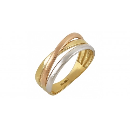 14K Χρυσό Τρίχρωμο Δαχτυλίδι D8057/O